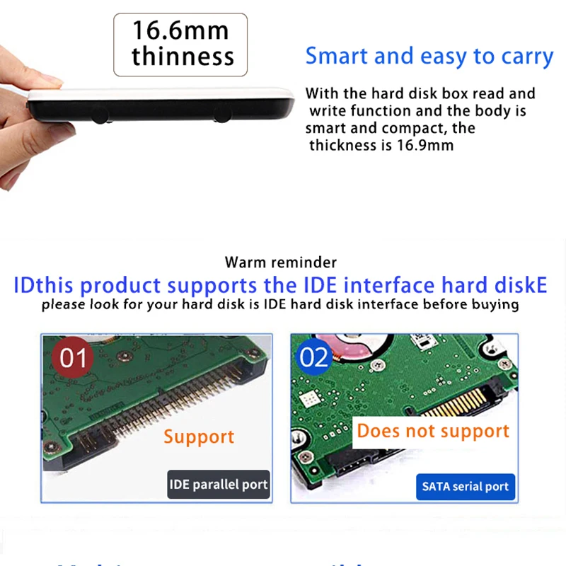 

Acasis 2.5 inch USB 2.0 to IDE HDD Box Portable External HD Hard Drive Hard Disk Case