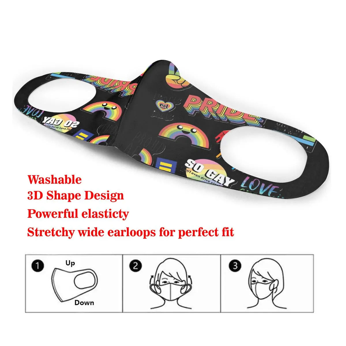 

Dust Mask About All Homosexual Symbols Logo Are Here Mouth Face Mask for Adult Kids Windproof Washable Reusable