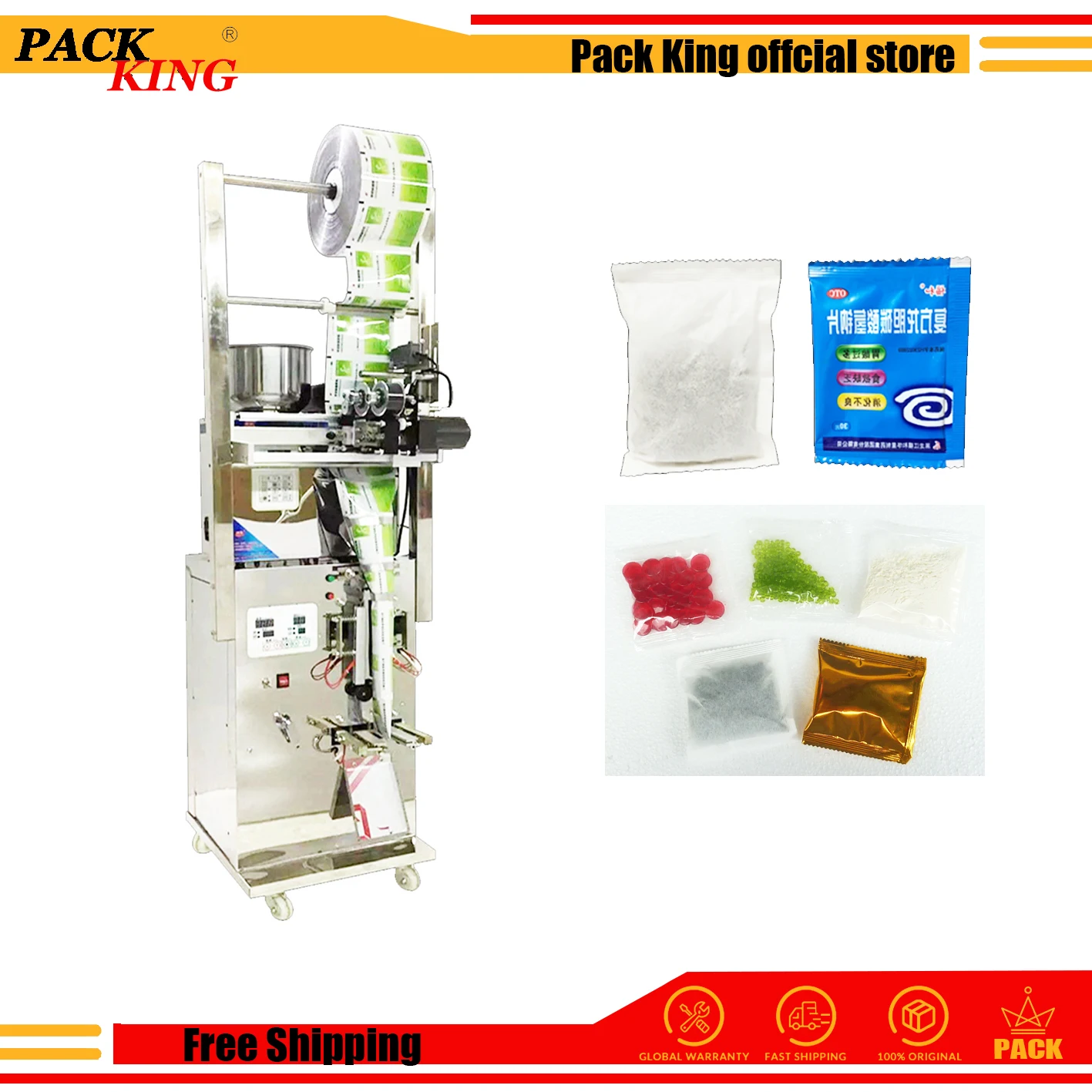 

Automatic Weighing And Filling 3 Sides Packing Sealing Machine Snacks Tea Juice Powder Medicine Herb Pet Food Seed Free Shipping