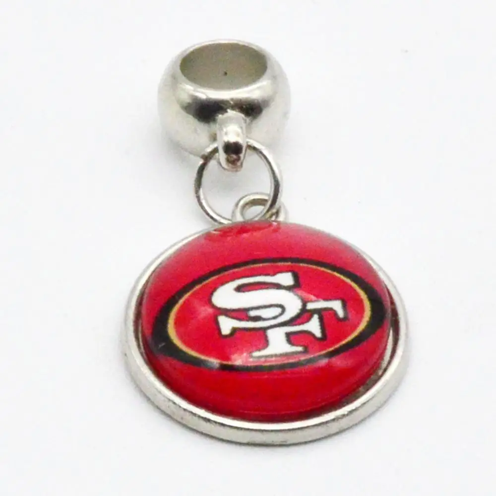 Серебряный кулон талисманы Сан-Франсиско 49ers для браслета ожерелье для женщин мужчин футбольные болельщики пати Мода - Окраска металла: hole 5mm