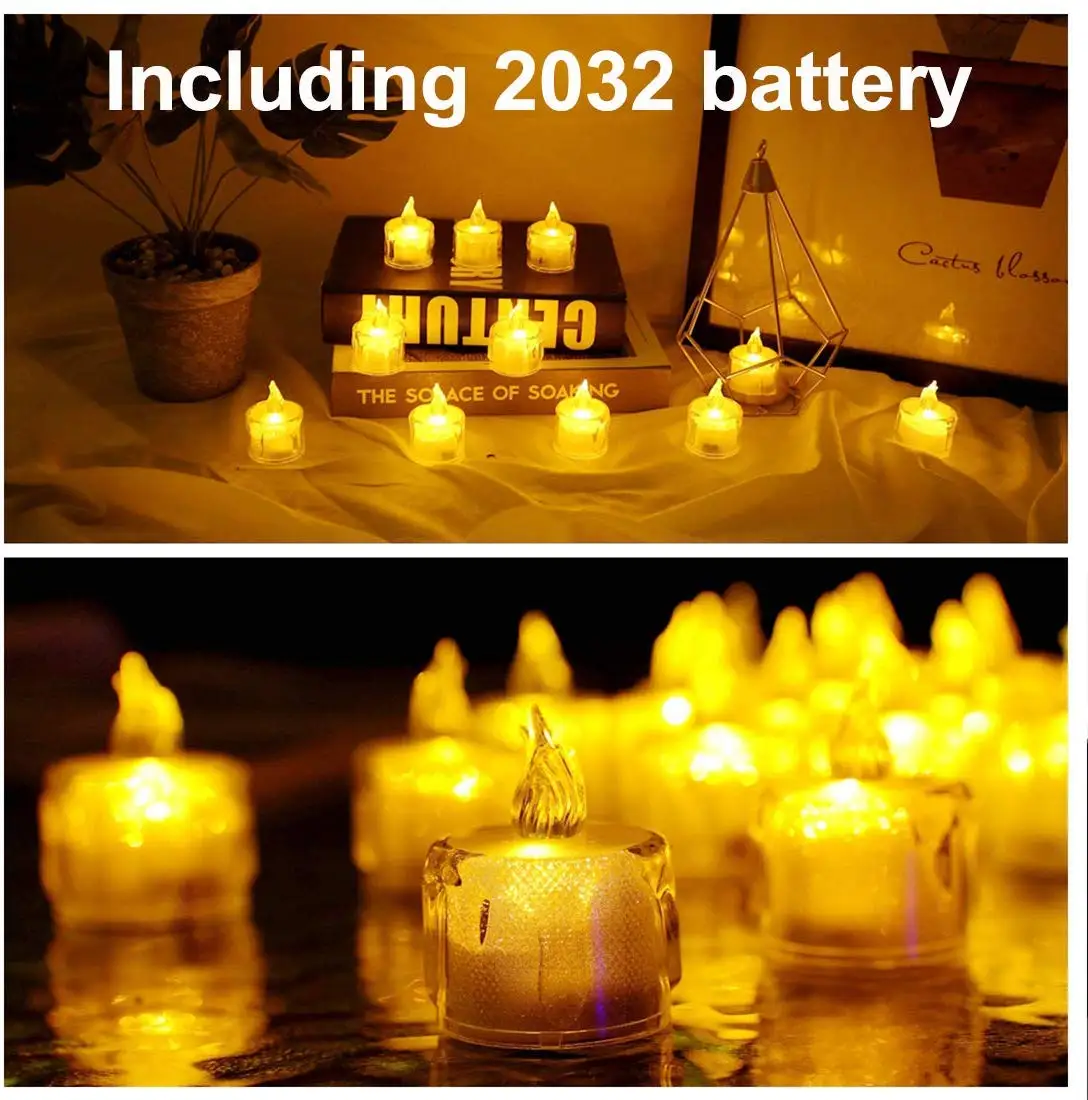 Рождественские декоративные светодиодные свечи мерцающие кристально чистые