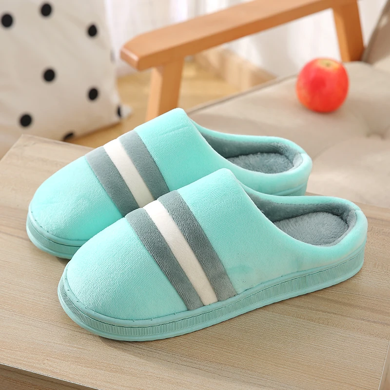 

PULOMIES Men Women Winter Slippers Indoor Casual Warm Plush Fur Cotton Slippers Fashion Antiskip House Fuzzy Couple Slippers