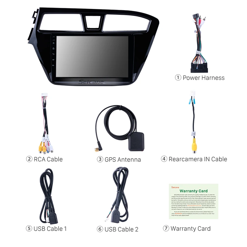 Автомобильный радиоприемник Seicane 9 дюймов Android 10 0 четырехъядерный HD 1024*600
