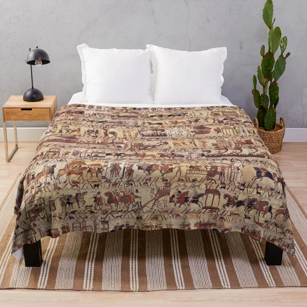 

Bayeux Tapestry Sherpa Blanket Warm Super Soft Flannel Office Nap Bedspread Sofa Bedding Plush Quilt Plaids