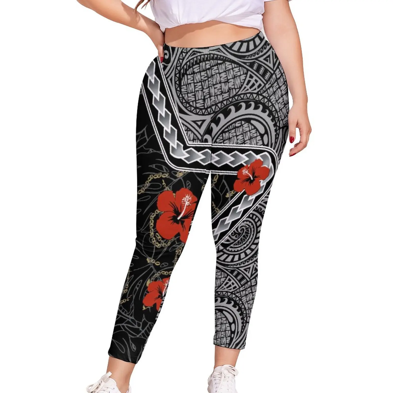 

Print On Demand Good Quality Noble Samoan Tribal Stretch Leggings Big Size Spring Stretch Lady Pants