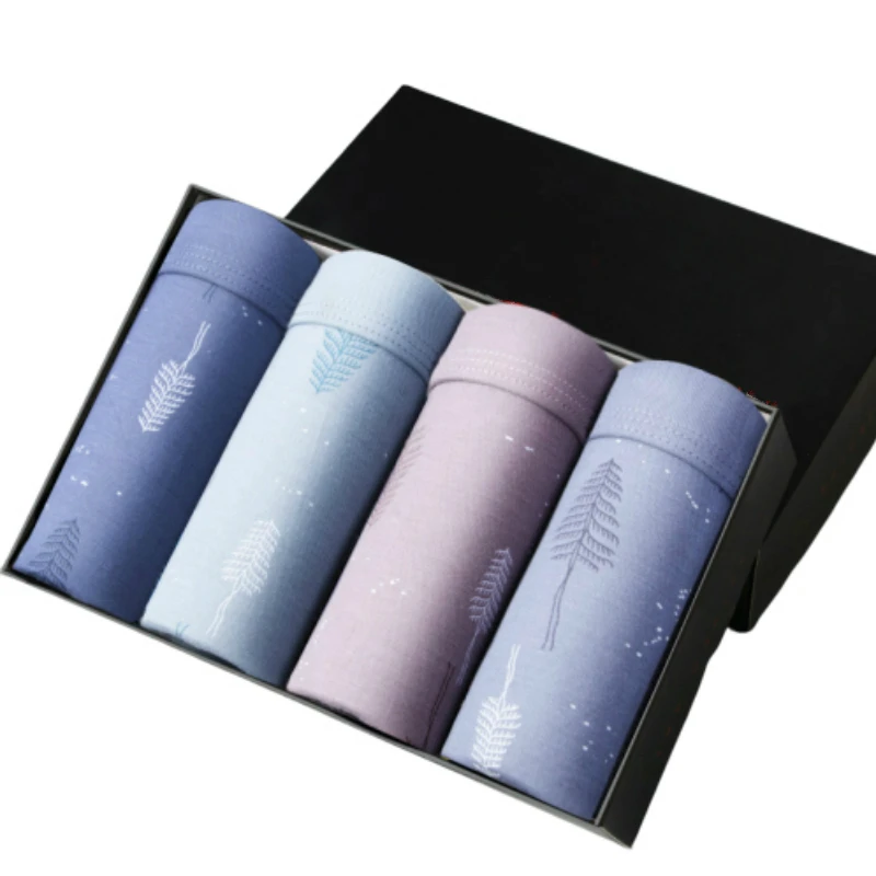 

4pcs/lot Men Boxer Male Underwear Boxer Breathable Men Boxers Print Underpants Comfortable Man Sexy Panties Ropa Interior Hombre