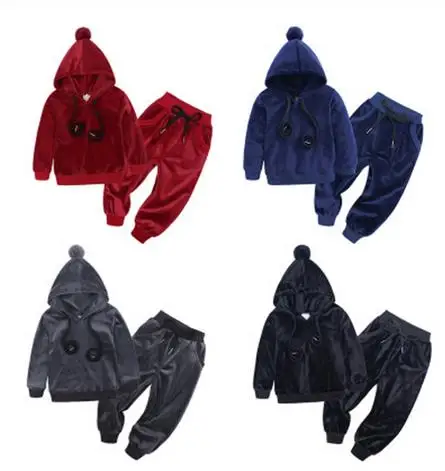 Свитшот с капюшоном для мальчиков и девочек Осень зима|Комплекты одежды девочек|