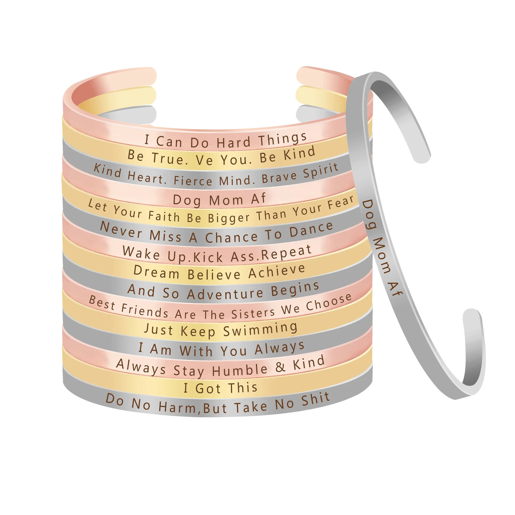 Новинка модный вдохновляющий Браслет манжета с ручным тиснением женский и