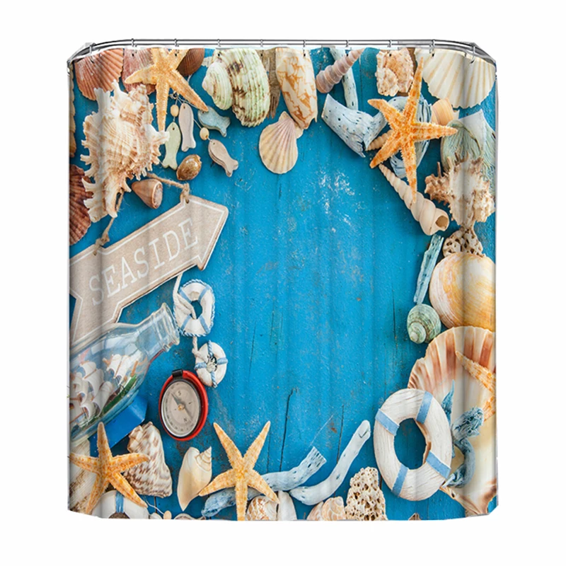 

sea bathroom curtains shower curtain shell starfish blue beach shell