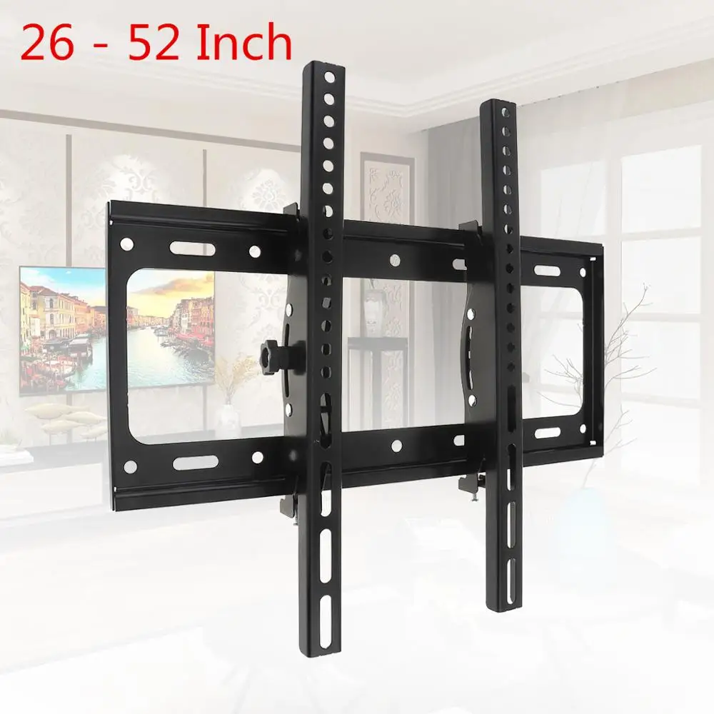 

50KG Adjustable TV Wall Mount Bracket Flat Panel TV Frame 15 Degrees Tilt with Level for 26 - 52 Inch LCD LED Monitor Flat Pan