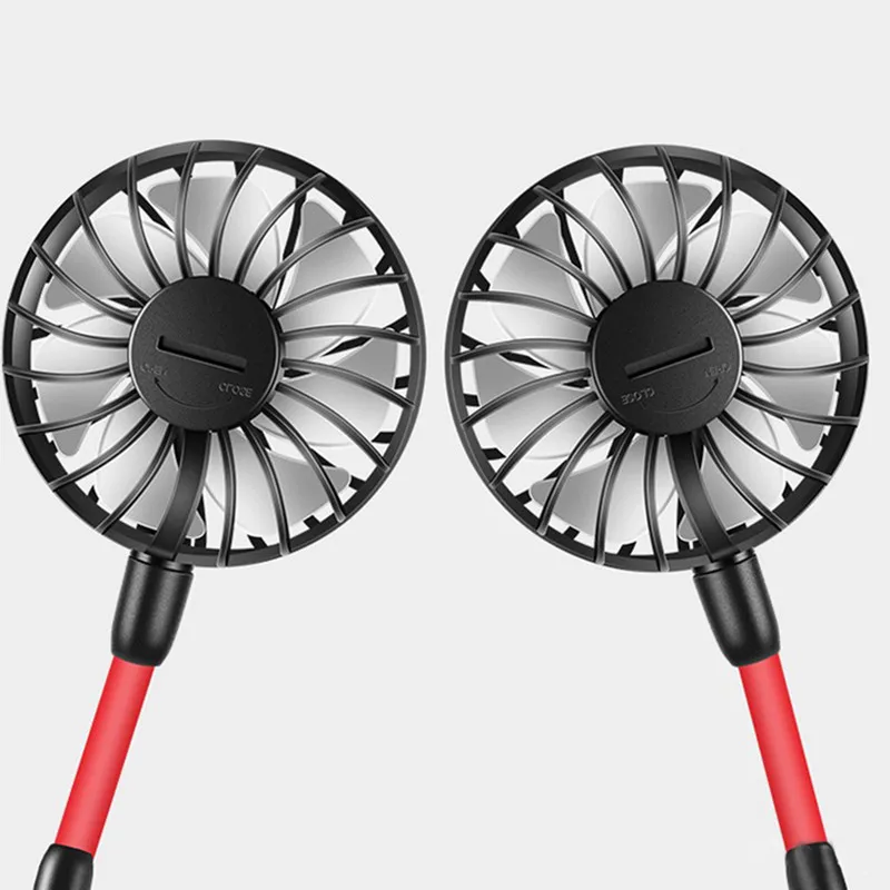 

Hands-free Neck-Fan Band Hands-Free Hanging USB Rechargeable Dual Cooling Fan Mini Air Cooler Summer Portable Foldable Fan