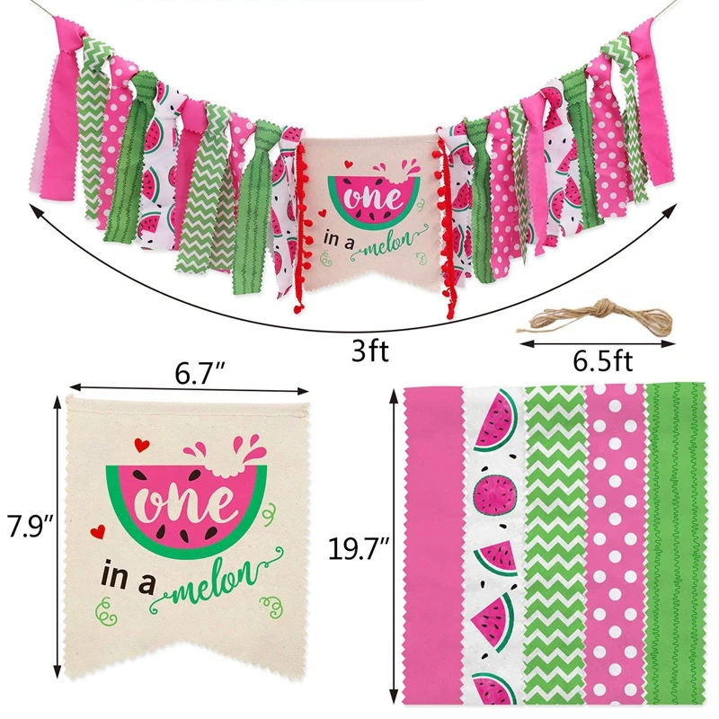 Арбузный флаг шляпа торт Топпер детский первый день рождения фрукты