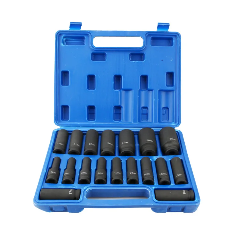 

18Pcs 1/2" Inch Drive Air Hex Bit Socket Set Repair Tool Kit 8MM-32MM New