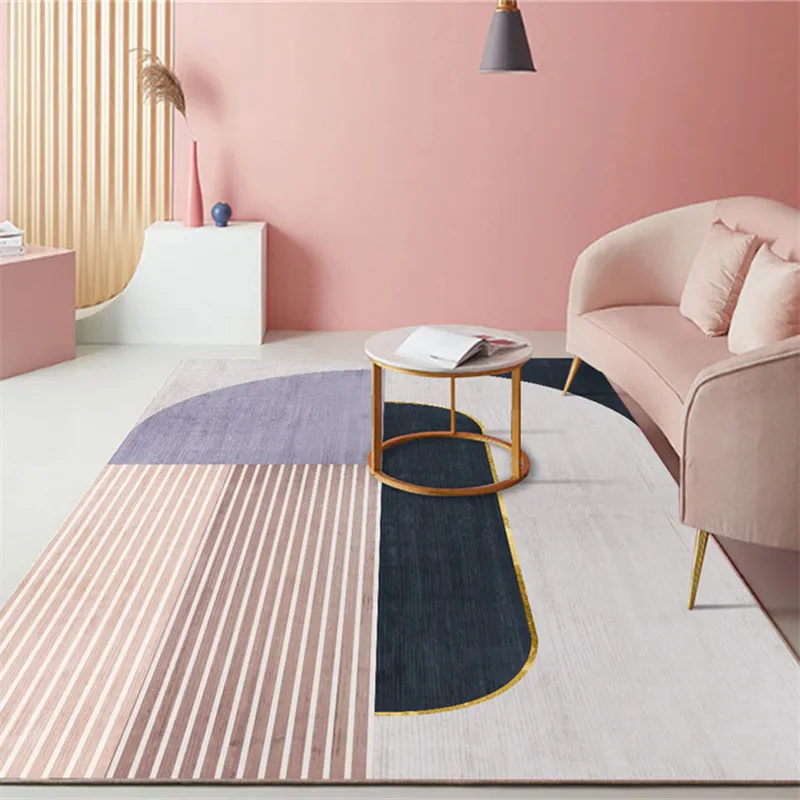

Ковры для гостиной 160x230 см, большие роскошные современные геометрические коврики, мягкие коврики для спальни, розовые клетчатые коврики, офисные коврики, Alfombra