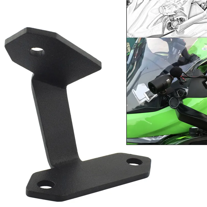 Мотоцикл черный левый DVR камера езда вождения рекордер Кронштейн Держатель для