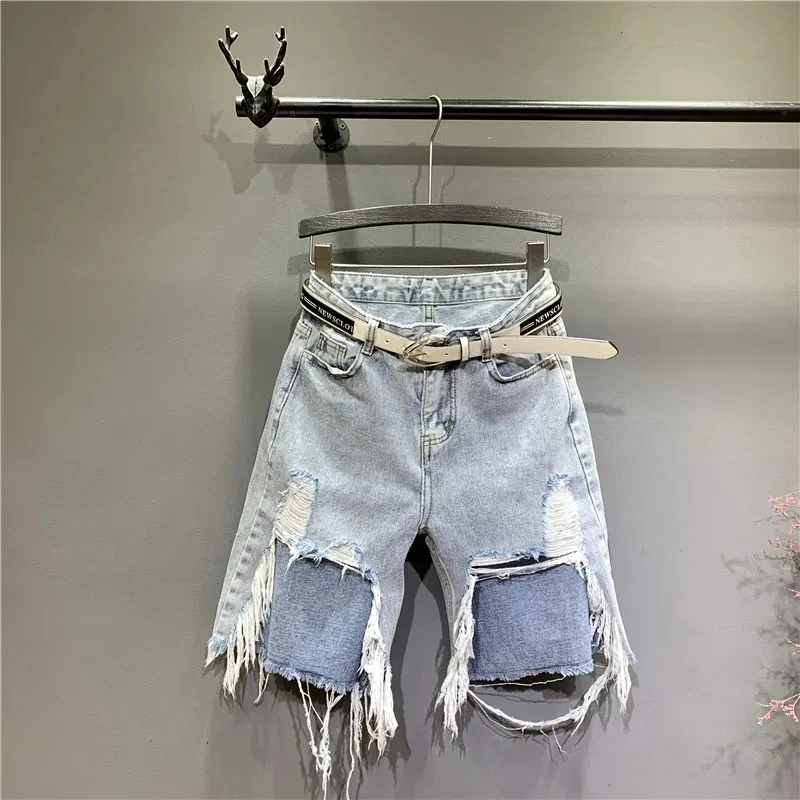 

boyfriend jeans for women wide leg jeans HOL Wide Leg Pants Shorts COTTON JEANS Light clothes short jeans women