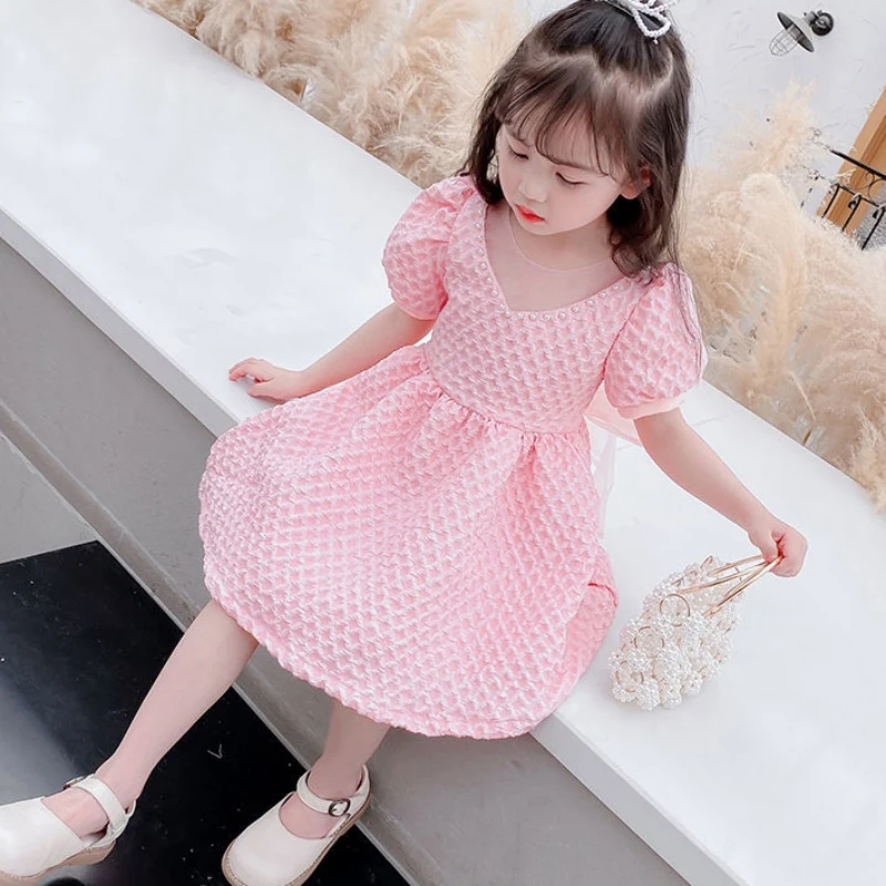 

Autumn Girls Dress 2021 Toddler Baby Kid Girls Solid Ruffles Button Dress Casual Clothes Princess girls clothes