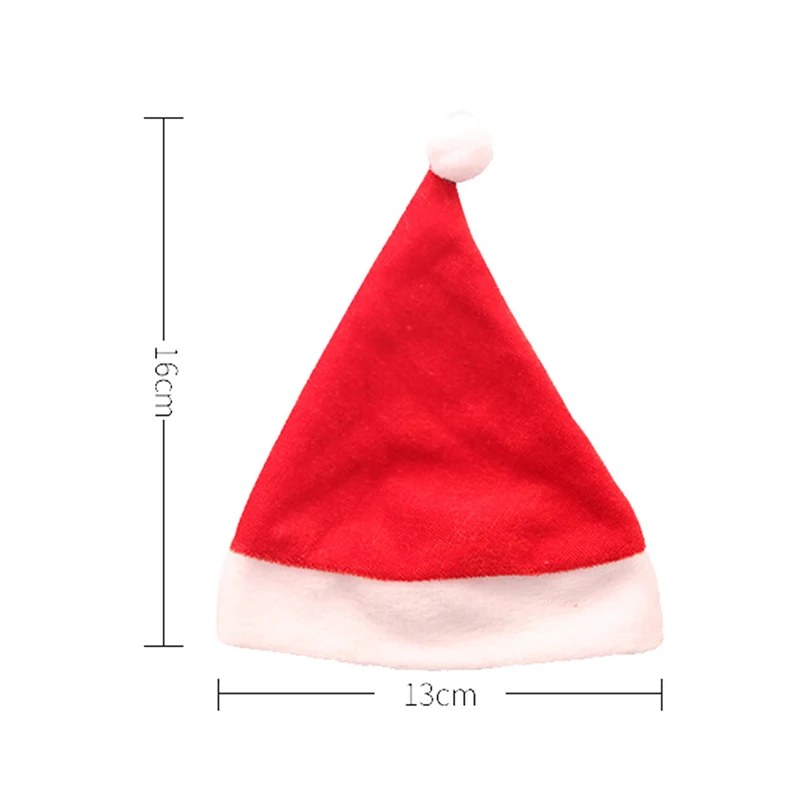 

1pc Mini Lint Santa Claus Hat Christmas Xmas Holiday Apple Top Topper Decor