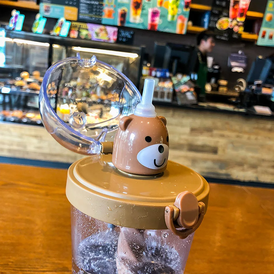 Новая популярная креативная пластиковая соломенная бутылка для воды милая чашка