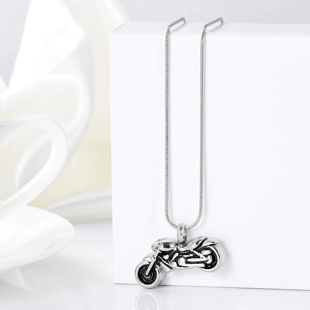 

Motorcycle Cremation Jewelry Memorial Urn Necklace for Ashes Holder Funeral Keepsake Jewelry for Loved Ones