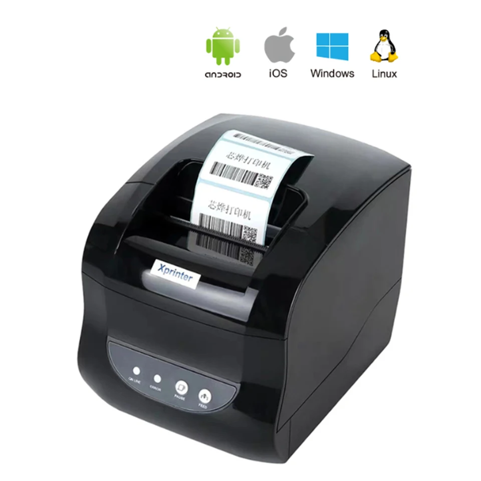 

Bluetooth Thermal Barcode Printer Label Barcode Sticker Printer 2 In 1 Print Bill Machine 20-80mm For Android iSO windows