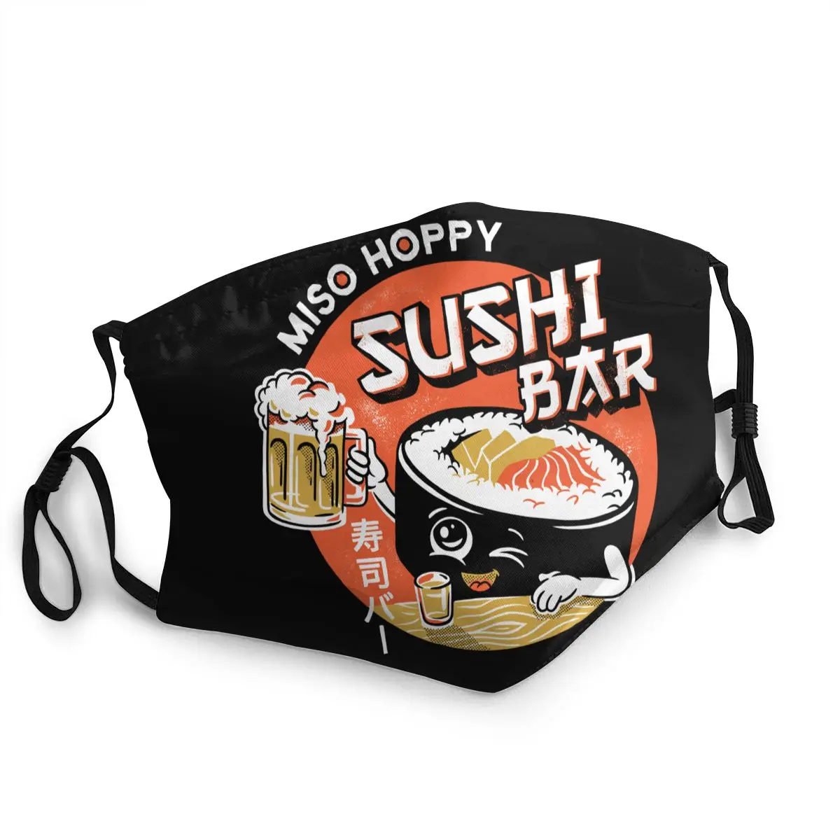 

Sushi Bar Beer Reusable Adult Mouth Face Mask Japan Food Anti Haze Dust Protection Cover Respirator Muffle