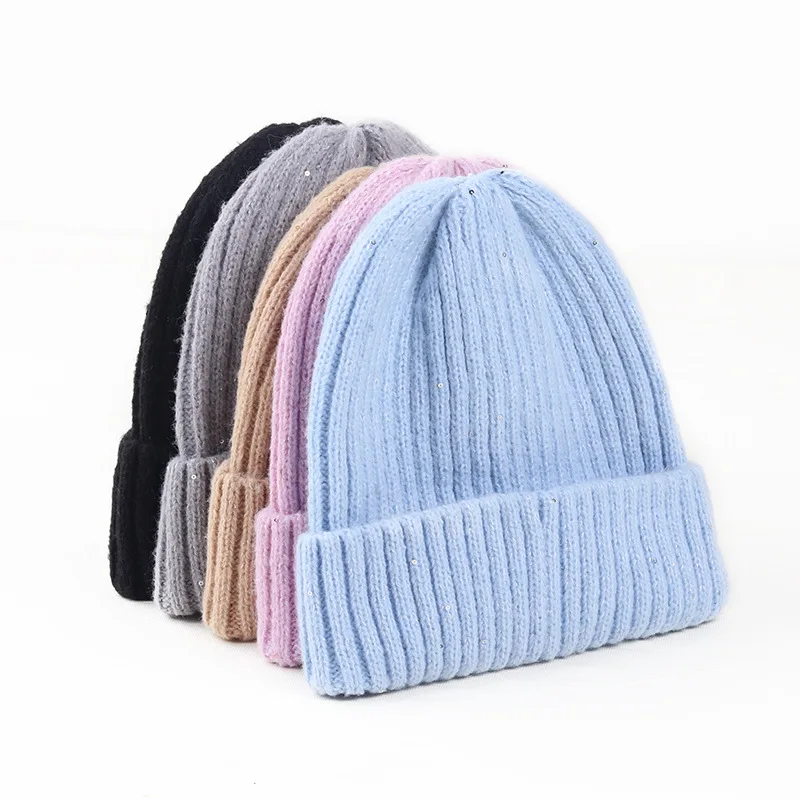 

2022 Winter New Pure Color Acrylic Knitted Cap Children's Cold-Proof Warm Wool Hat Men's and Women's Outdoor Casual Beanie Hat