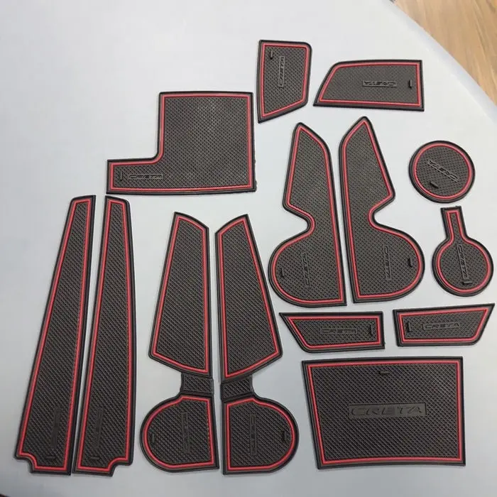 Mats in niche salon Hyundai Solaris 2017 ~ (hem red) |