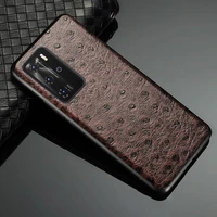 leather phone case for huawei nova 9 8 7 se 5t 5i case for honor 10 20s 30 50 60 pro magic 3 cowhide ostrich texture cover