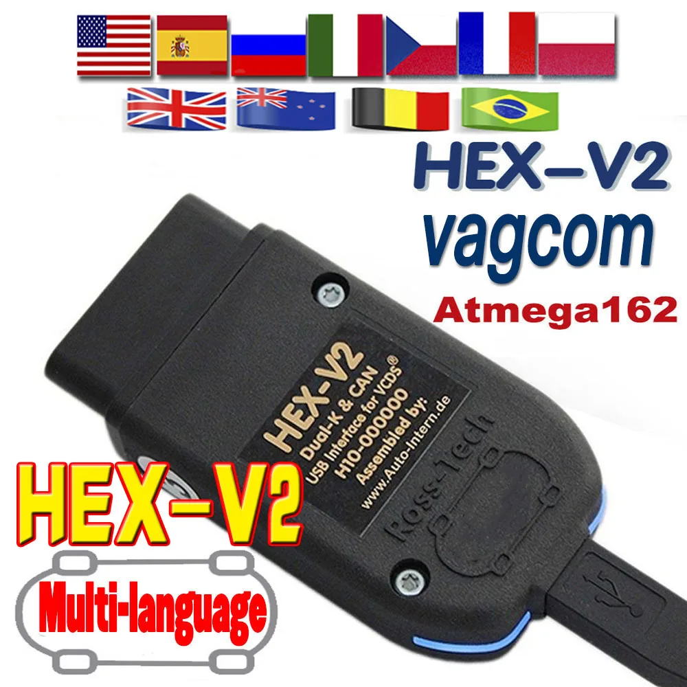 Сканер VAG V21.3 Tool KKL V20.12 COM Кабель OBD2 Диагностический кабель ATMEGA162 + 16V8 FT232RQ сканер HEX V2