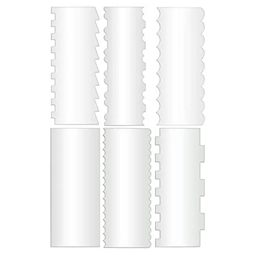 

Acrylic Cake Scraper 6 Pieces Durable Buttercream Large Cake Smoother Scraper Thick Comb Cake Edge Smoother For Beginners