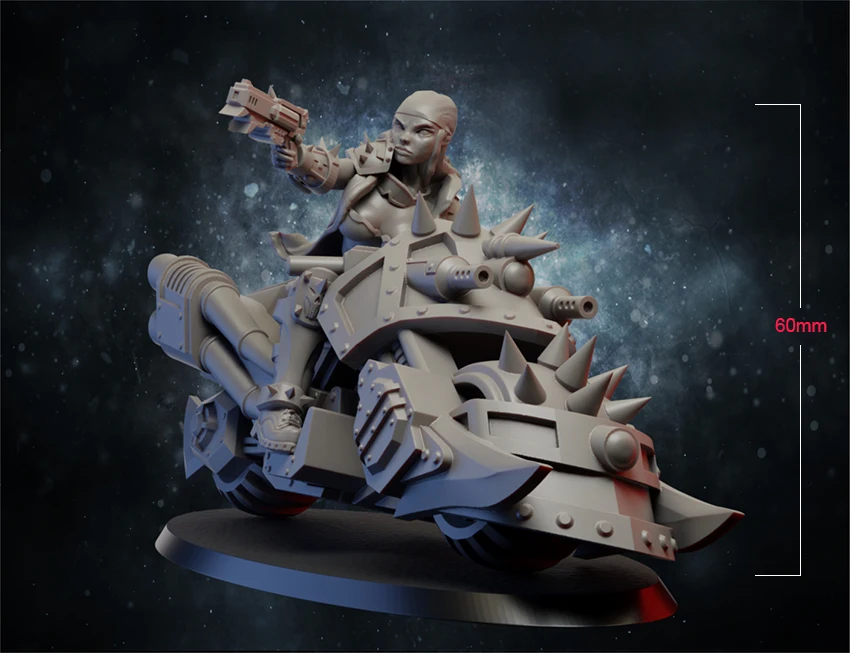 

60mm Resin Model Space Female soldier Sculpture Figure Unpainted No Color RW-434