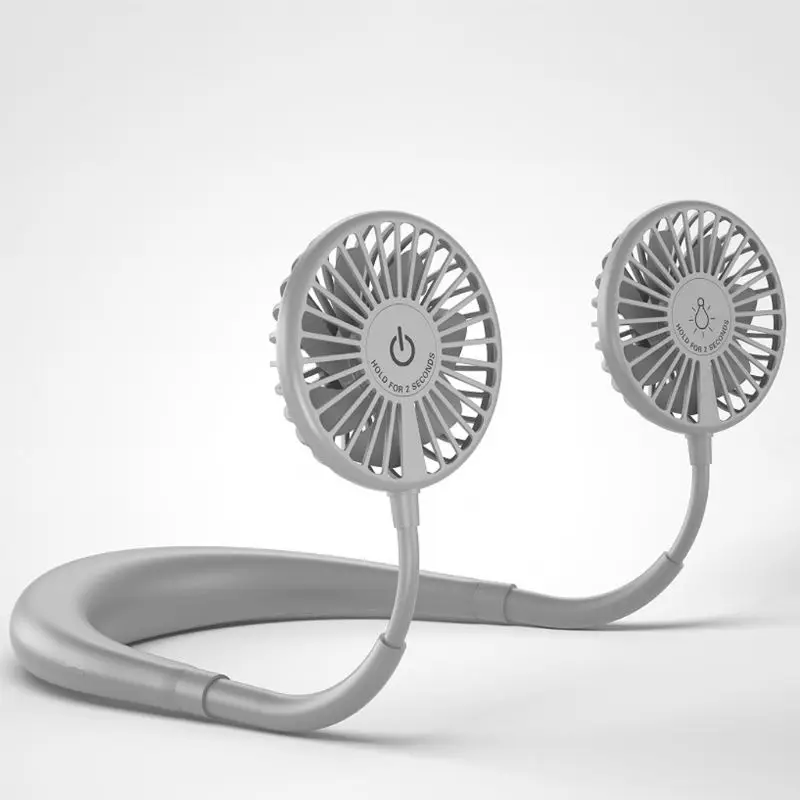 

3 Speed Hanging Neck Fan USB Rechargeable Bladeless Fan with Touch Switch LED
