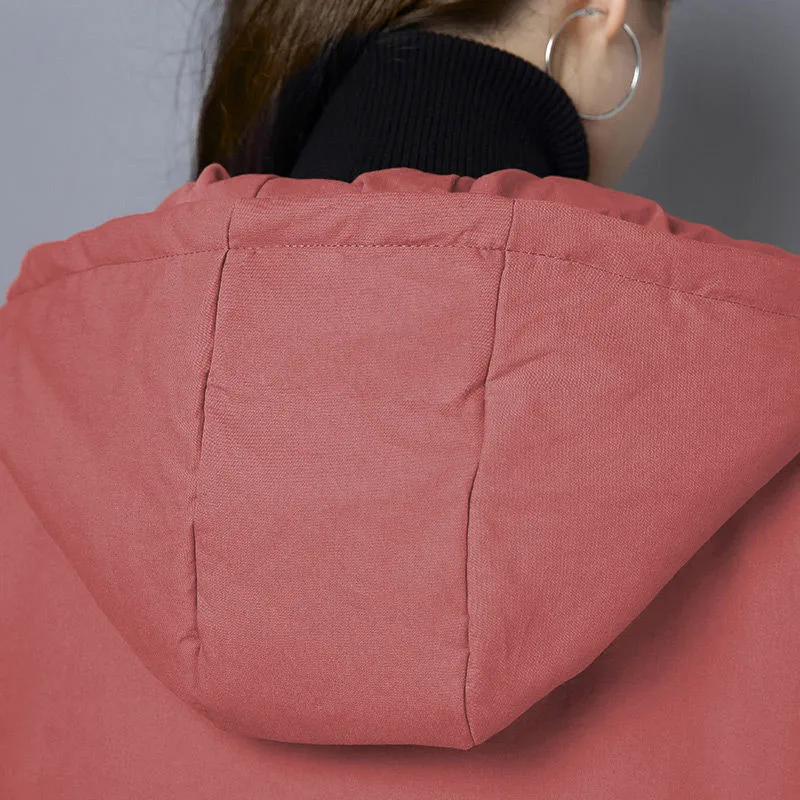 

2020 New Autumn Women's Hooded Jackets Long Sleeve Casual Jacket Female Windbreaker Long Hooded Coat Outerwear Plus Size P765