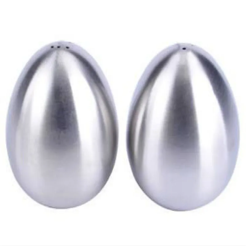 

Kitchen Dining Herb Spice Tools Stainless Steel Egg Powder Tube Orifice Salt Pepper Shakers Spice Cruet Sets 2pcs/lot