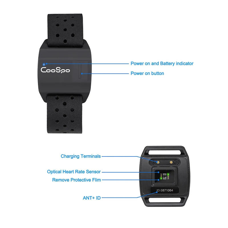 Датчик сердечного ритма CooSpo для велокомпьютера Garmin Wahoo наручный фитнес браслет