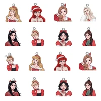 disney cartoon festival dressing princesses pendant charms resin jewelry findings diy accessories christmas gifts jewelry fwn137