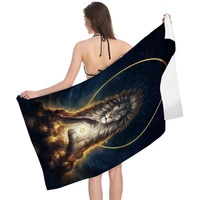 women men beach swimming towels tiger lion wolf cartoon animal pattern printing folded quick dry soft bathing towels 80160cm
