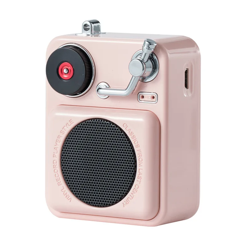 

iDeaman CD bluetooth speaker mini creative retro subwoofer portable outdoor audioo Cute Portable Outdoor Wireless Speaker