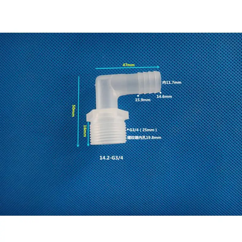

3/4'' BSPP Male Thread to 14.2mm OD Pagoda Barbed Plastic Elbow Pipe Fitting Hose Connector L Type Water Tube Joint for Garden