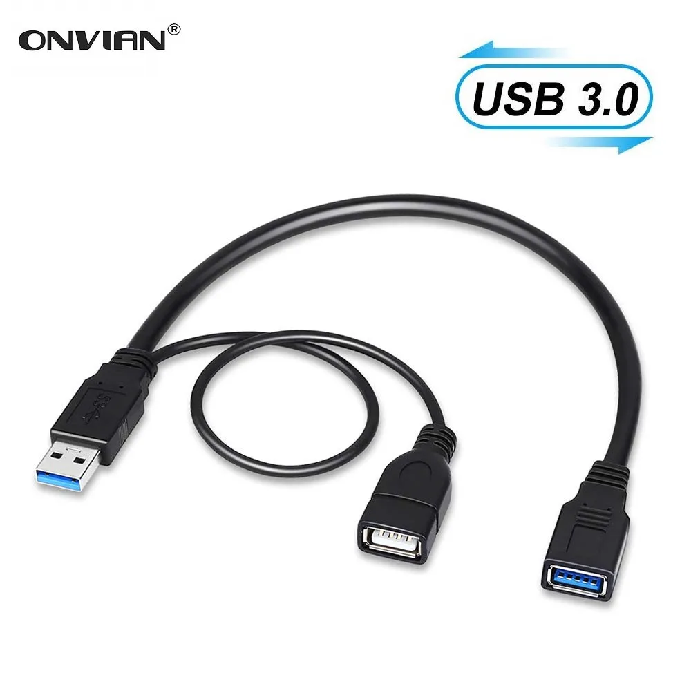 Onvian USB 3 0 Разветвитель кабель для передачи данных Мужской Двойной разъема Y док