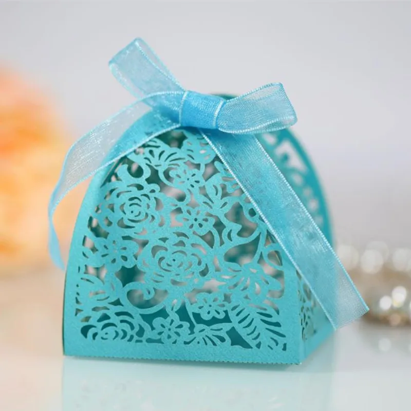 

10pcs Laser Cut Flower Wedding Dragee Candy Box Wedding Gift for Guest Wedding Favors and Gifts Chocolate Cookie Wrapping Bags