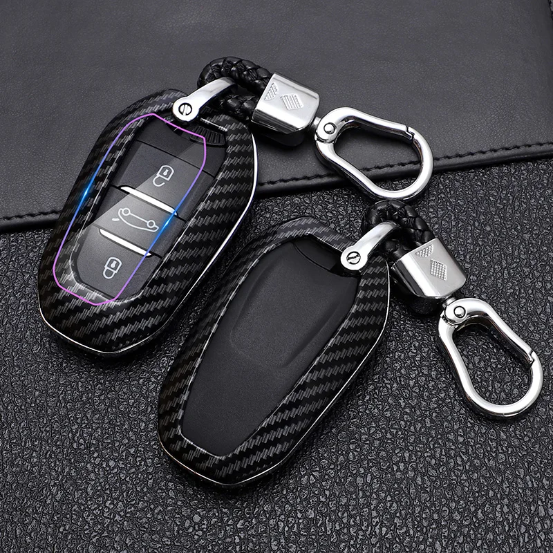 

2019 smart remote car key fob case cover for Peugeot 508 301 2008 3008 4008 407 408 Citroen C5 C6 C4L CACTUS C3XR DS Keychain