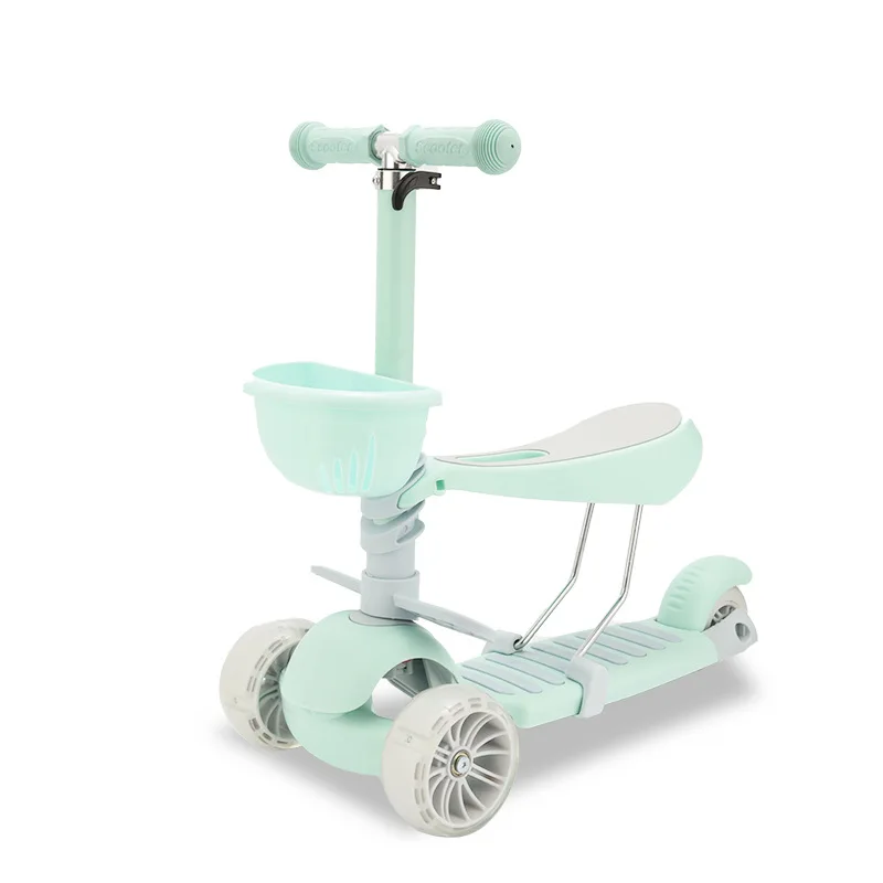 Скутер для детей может сидеть можно кататься скользить нажимать три в одном 1-3-10