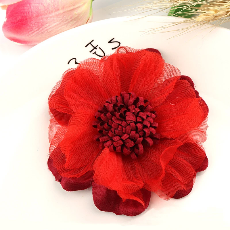 14 5PCS /33 Colors Mini Chiffon Fabric Flower For Wedding Invitation Artificial Flowers For Dress Decoration - Цвет: 14