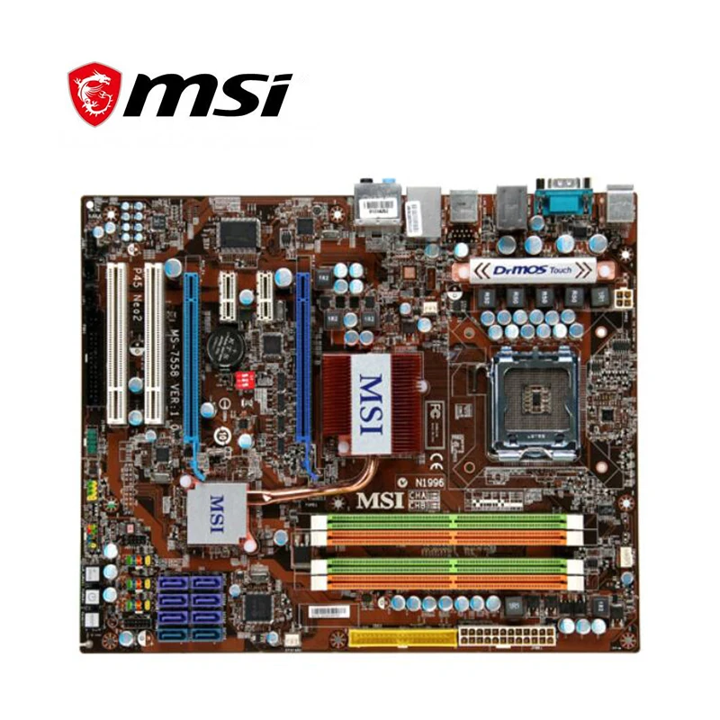 Материнская плата для MSI P45 материнская LGA 775 DDR2 16 Гб ПК Intel SATA II PCI-E X16 б/у |