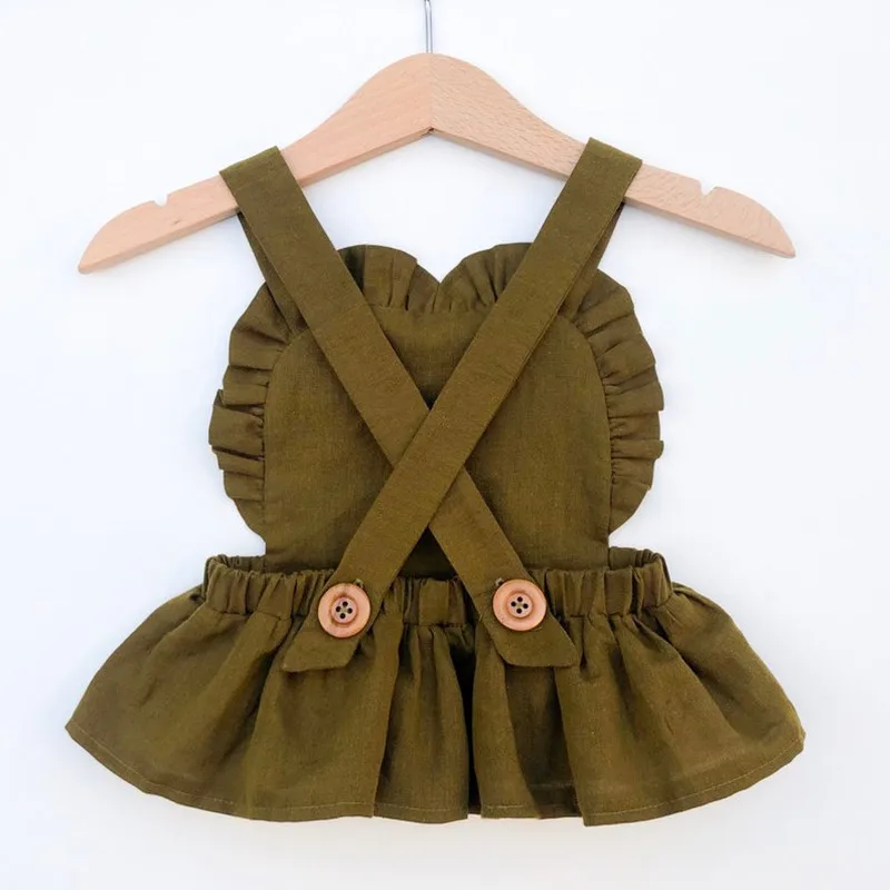 

Baby Girls Summer Clothes Set Linen Cotton Backless Kids Clothes Set Children's Clothing Girls Tops + Pant Baby Girl Clothing