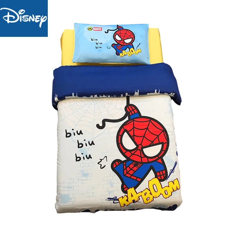 Disney spider-man 3Pcs Cotton Crib Bed Kit For Boy Girl Cartoon Baby Bedding Set Includes Pillowcase Mattress cover Duvet Cover