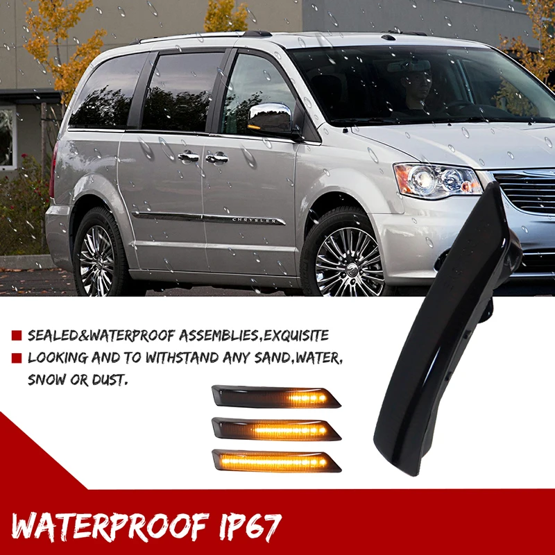 Последовательное Янтарное светодиодное переднее боковое зеркало для