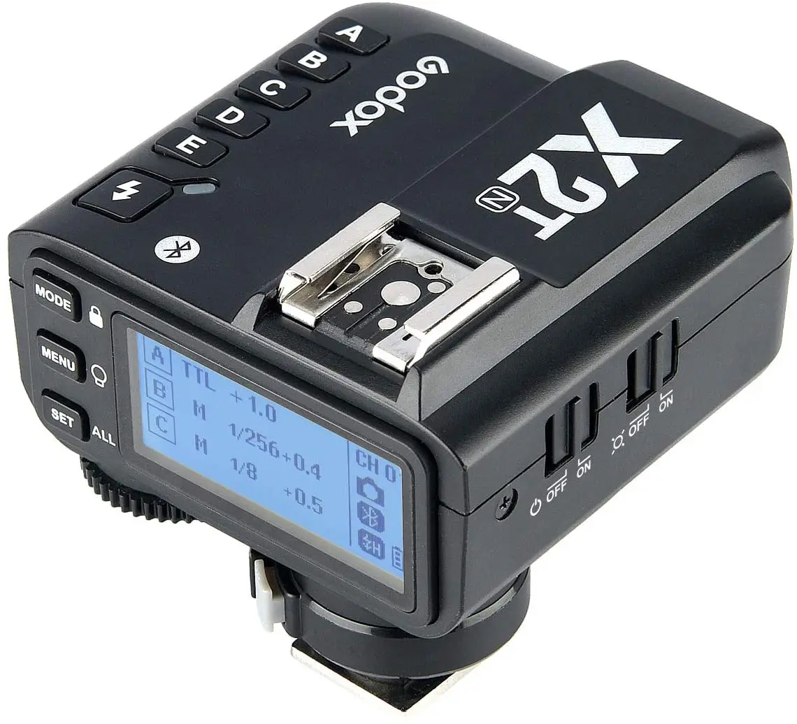 

Godox X2T-N TTL Беспроводной вспышка триггера для Nikon, bluetooth-подключение, 1/8000s HSS,5 отдельных групповых кнопок